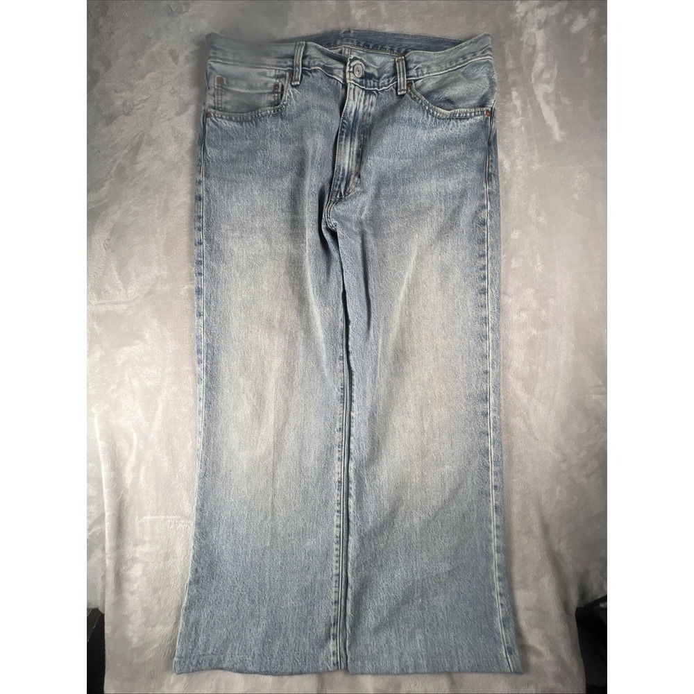 Levi's Premium 567 Relaxed Jeans 36x32 Fits 38x30 Light Wash Baggy Bootcut Big E